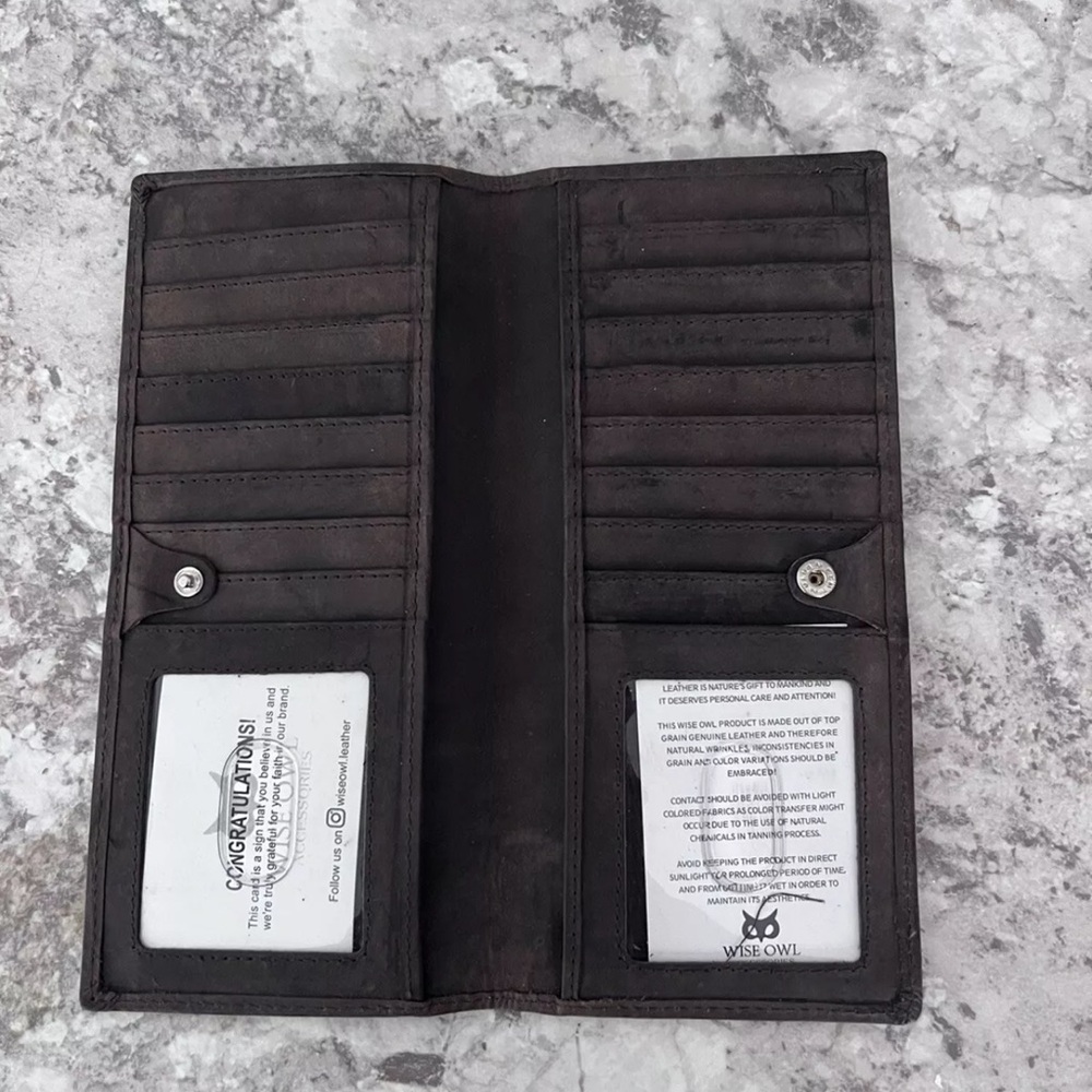 Leather Wise Owl Wallet
